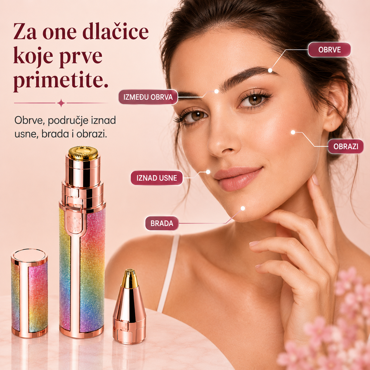 2 u 1 električni trimer za obrve i lice
