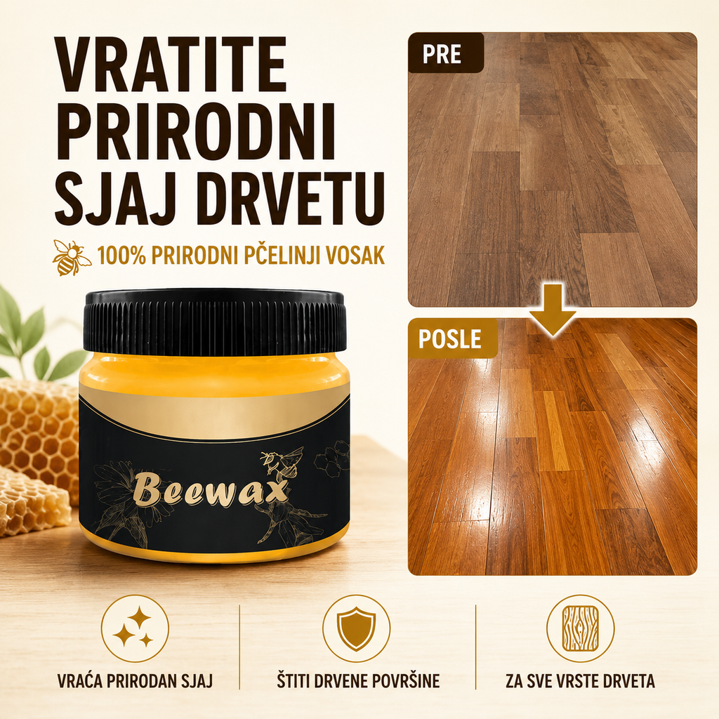 BEEWAX™ - cera de abeja natural para la protección de superficies de madera