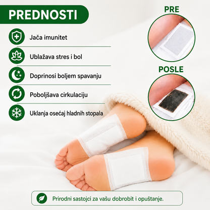 KINOKI flasteri za stopala za opuštanje i osveženje (10 komada)