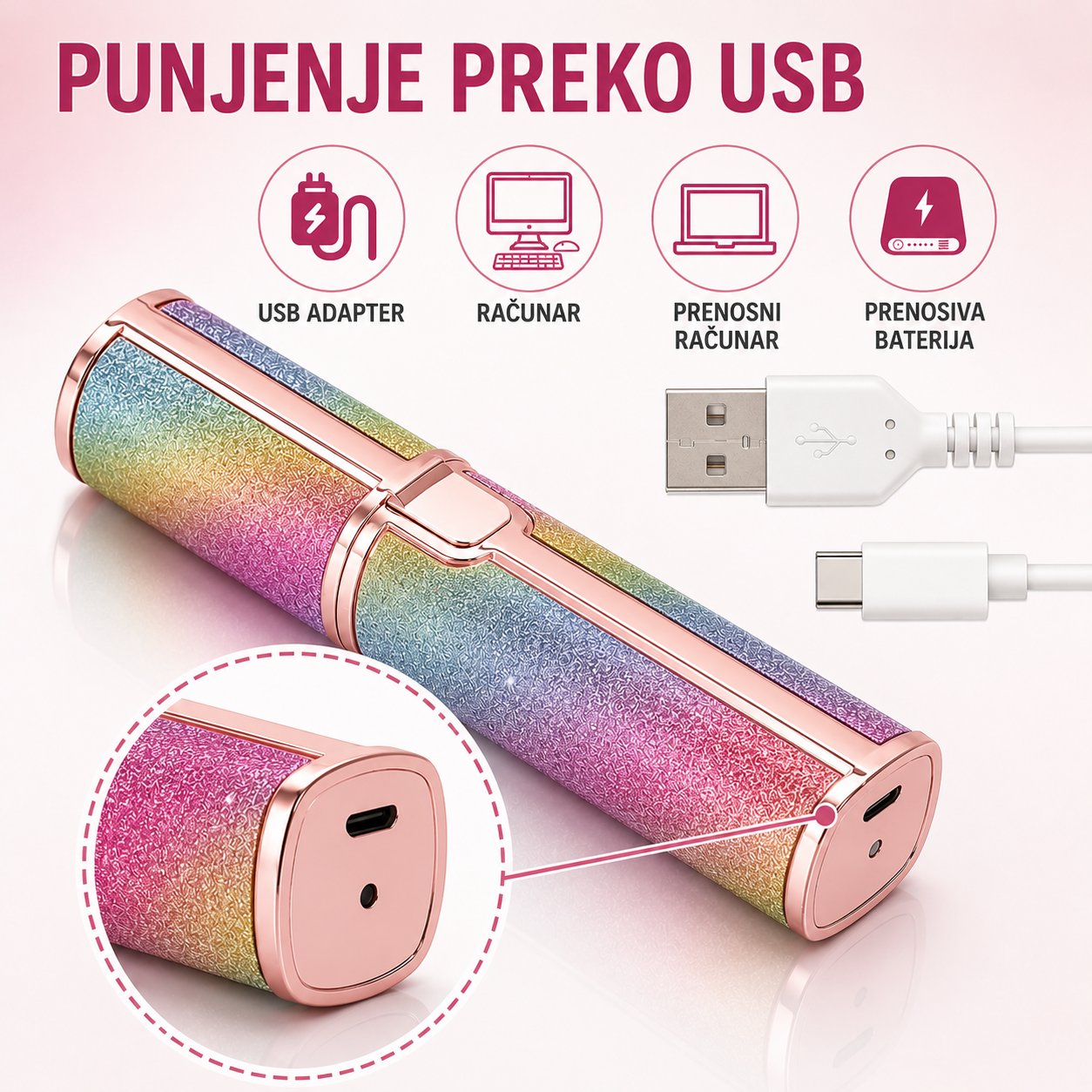 2 u 1 električni trimer za obrve i lice