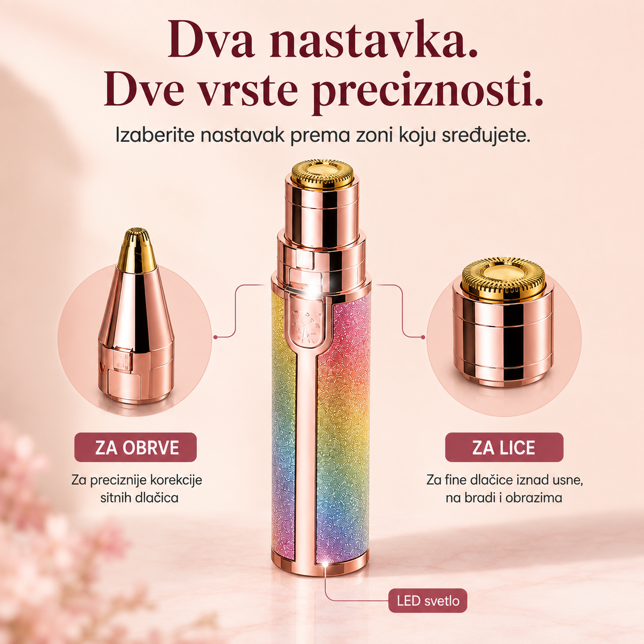 2 u 1 električni trimer za obrve i lice