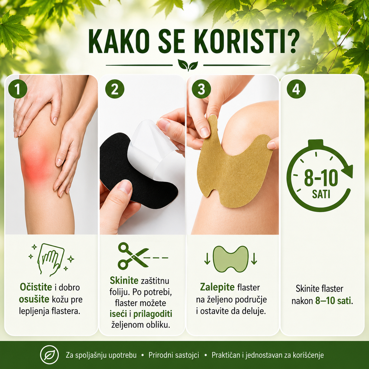 KNEE PATCH – Parches de hierbas para rodillas y articulaciones (10 parches)