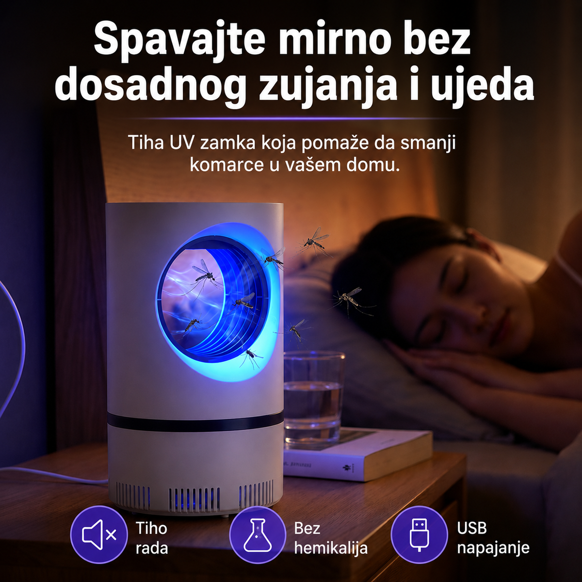 Lámpara UV antimosquitos