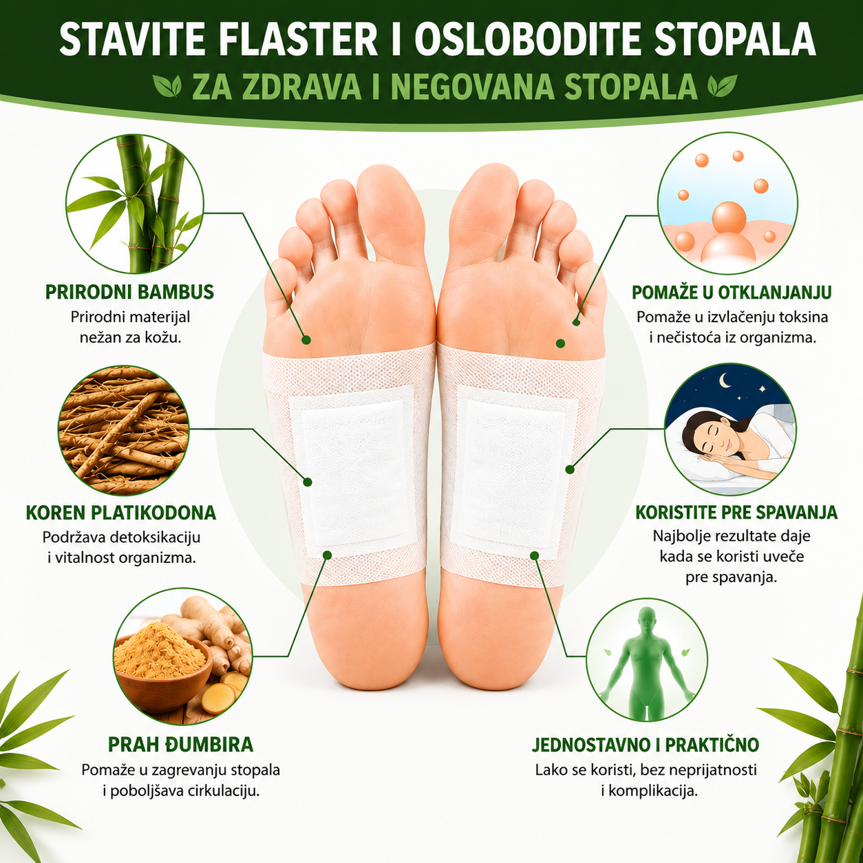 KINOKI flasteri za stopala za opuštanje i osveženje (10 komada)