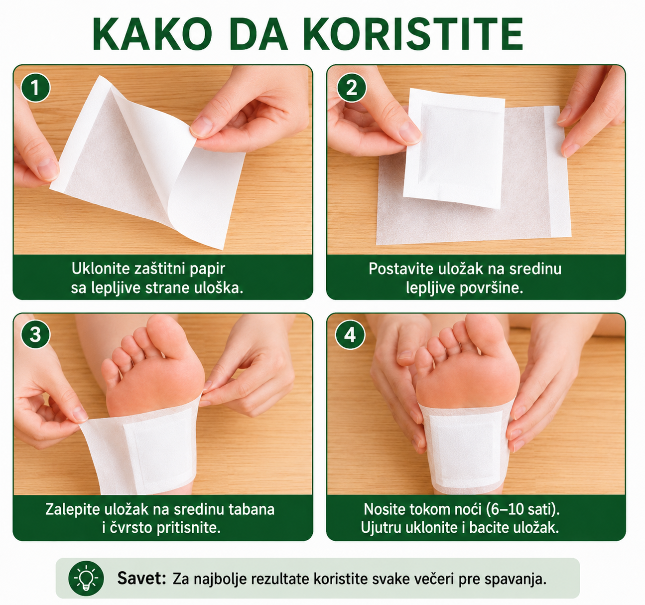 KINOKI flasteri za stopala za opuštanje i osveženje (10 komada)