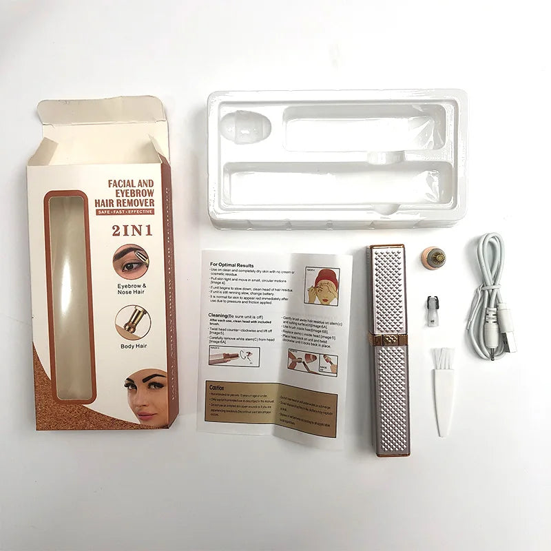 Blawless™ - 2 во 1 Електричен Отстранувач на Влакна за Лице и Веѓи