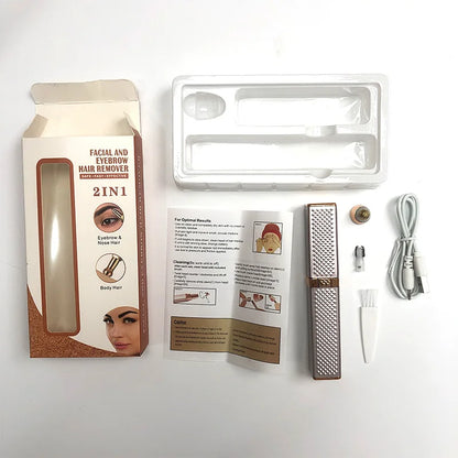 Blawless™ - 2 во 1 Електричен Отстранувач на Влакна за Лице и Веѓи